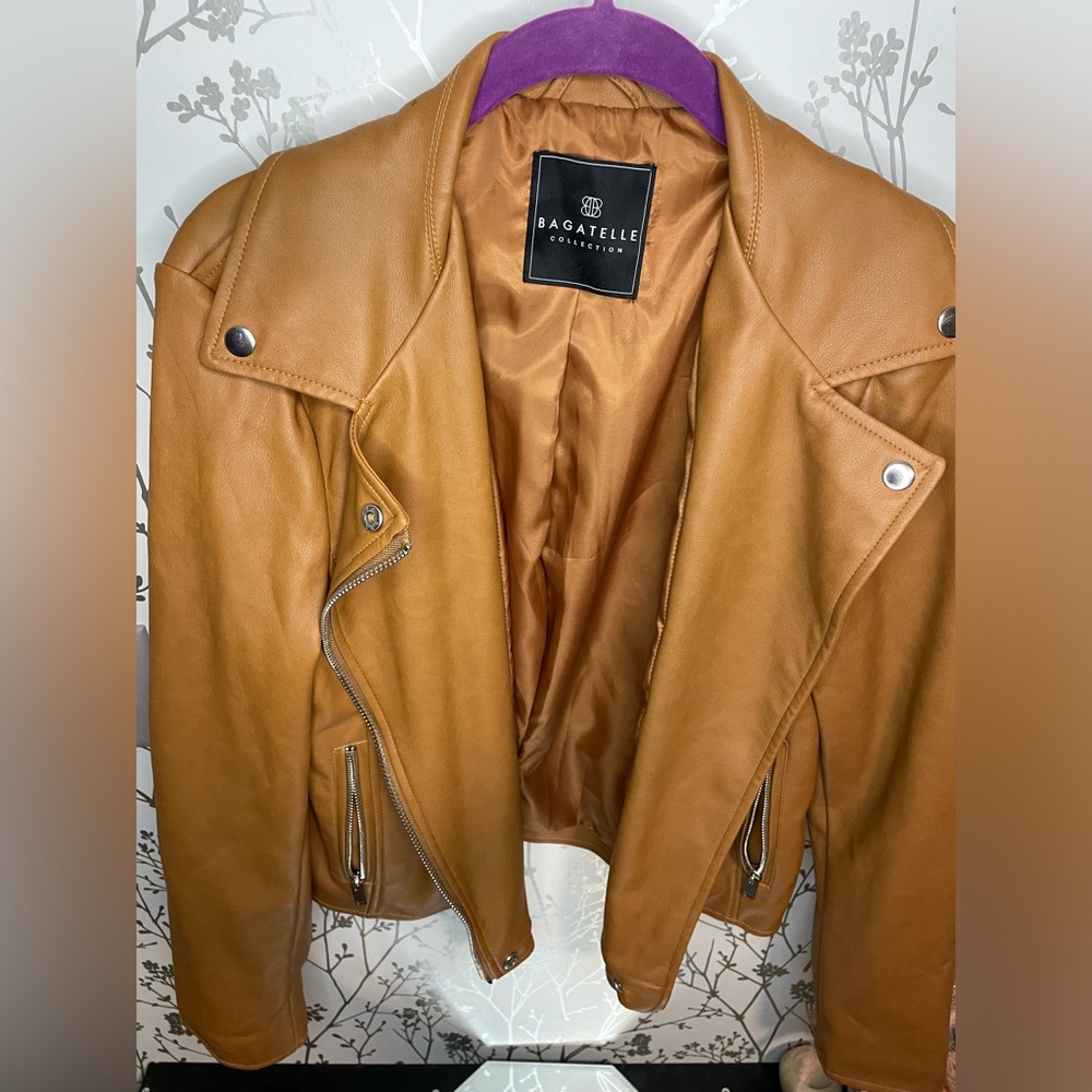 Faux leather jacket, tj maxx, size M